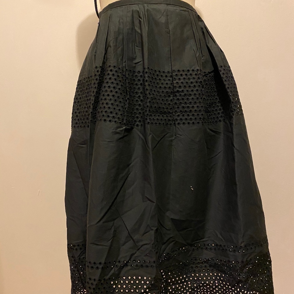 MADEWELL black eyelet midi skirt size 6